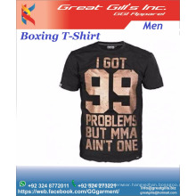 Customize Printing Logo MMA Boxing Fighters Cotton Tee Shirt / Boxing Apparel and Gear